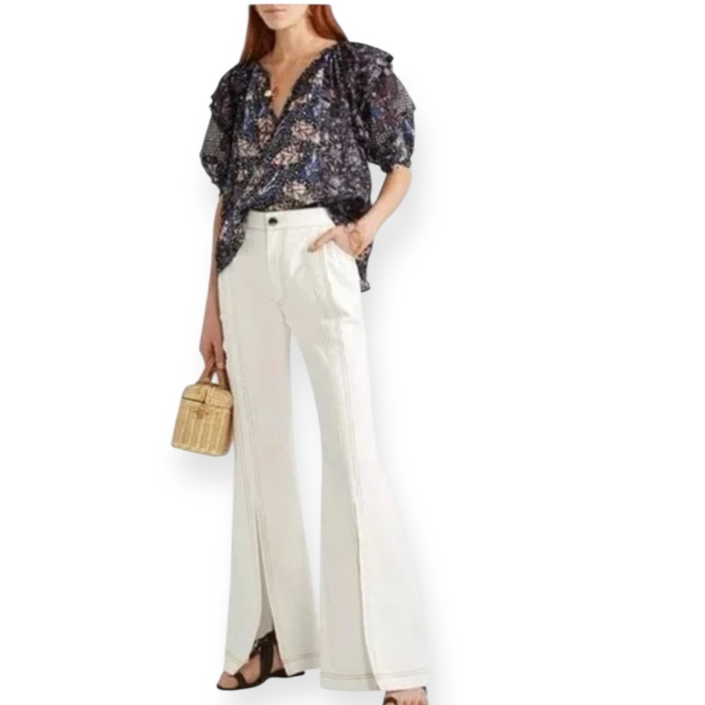 Ulla Johnson • Arusi Printed Cotton and Silk-Blend Blouse Batik Top - Picture 10 of 11